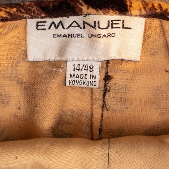 Vintage Emanuel Ungaro Women's Velvet Leopard Print Skirt – Size 14 / EU 48‎ - Picture 5 of 9